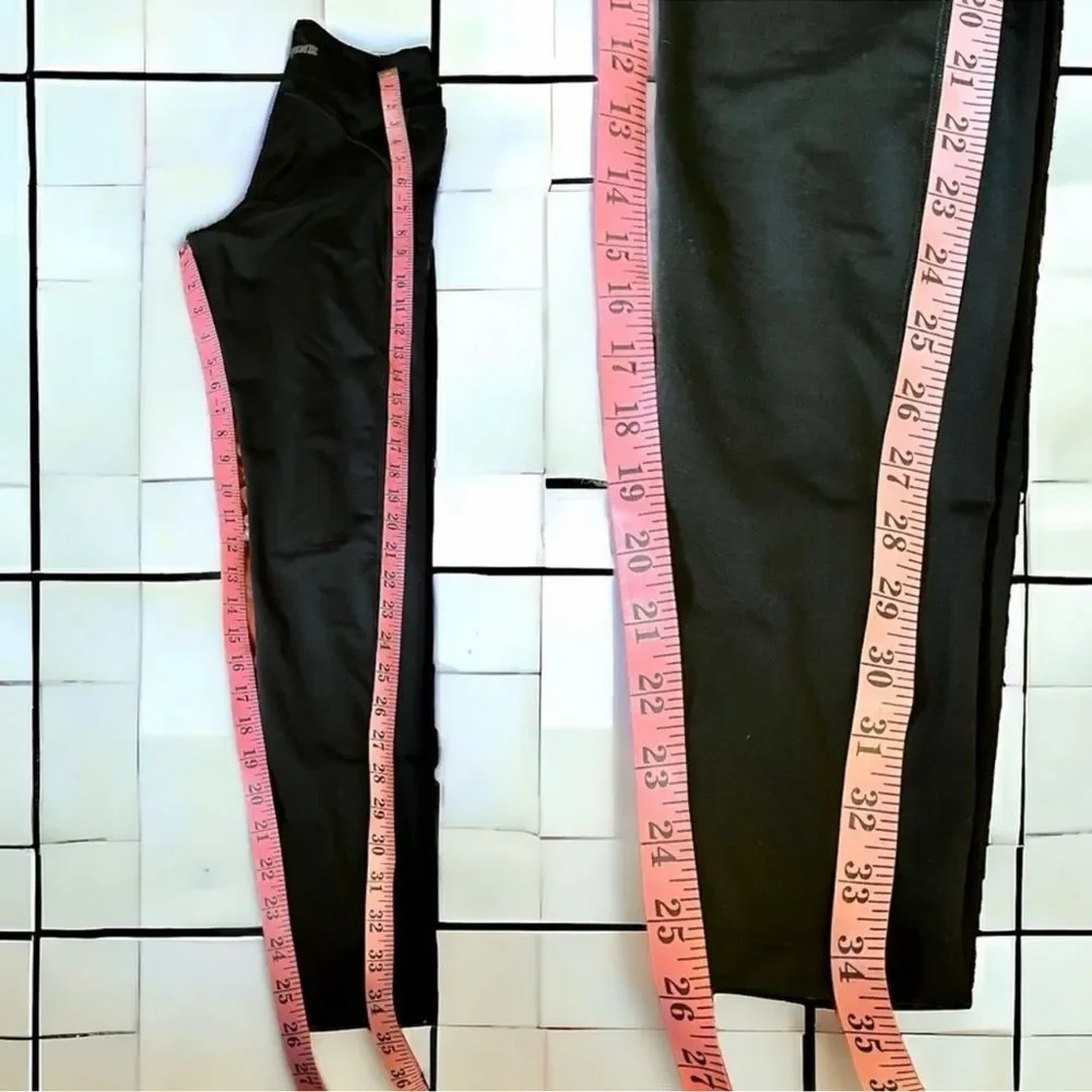 PINK Victoria’s Secret COZY Leggings Black High Waist Fleece Lined Activewear S